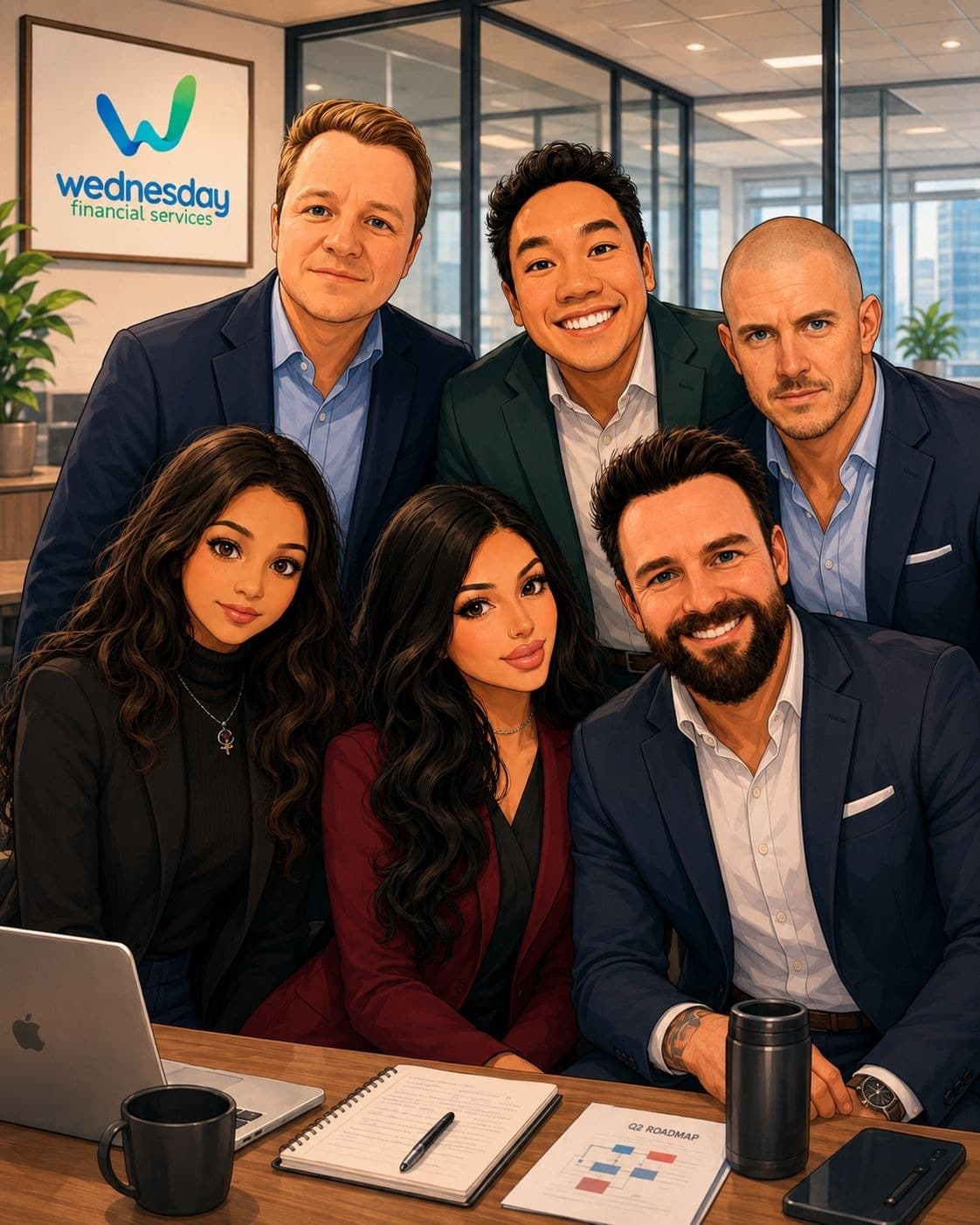 Wednesday Financial Services team in the office